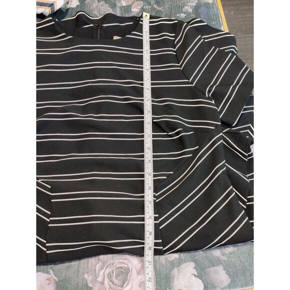 Hutch Stripe Eleanor Dress Crewneck Short Sleeve Black White Womens Plus Size 1X - Picture 11 of 11